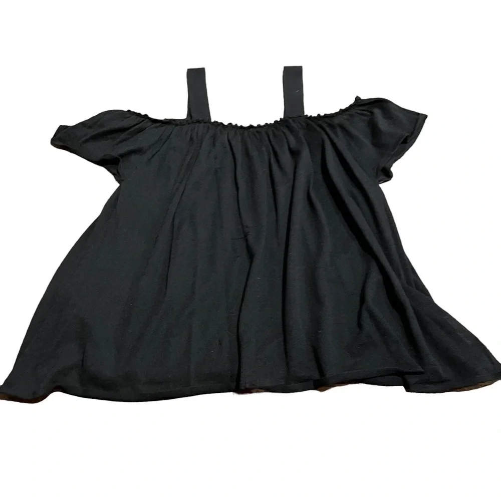 Free People Women’s Black Wool Cashmere Blend Short Sleeve Top Size Small